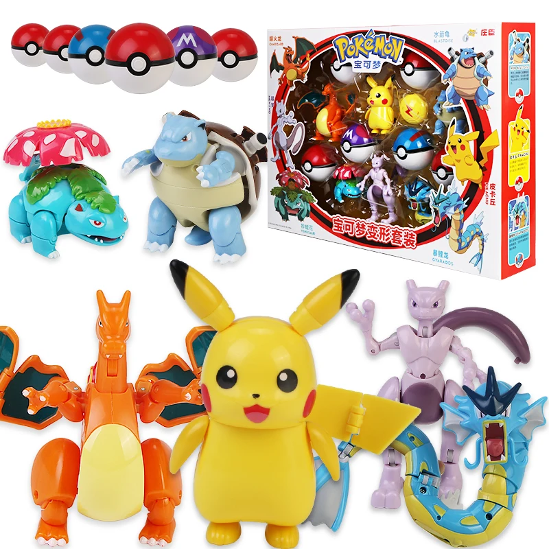 12 Styles Pokeball Set Genuine Pokemon Toys Greninja Lucario Pikachu