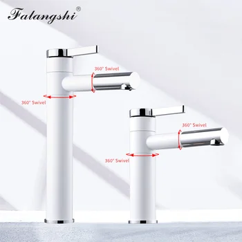 ห้องน้ําอ่างล้างหน้าสีขาวก๊อกน้ําหมุนอ่างล้างจานก๊อกเดี่ยวดาดฟ้าติดตั้งอ่างล้างหน้าก๊อกน้ําก๊อกน้ํา WB1044 1