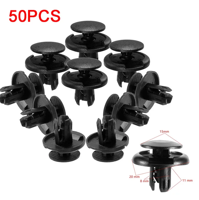 10/20/50 stücke Auto-Stoßstangen befestigung 8mm Loch Niet halter Push  Motor abdeckung Autotür verkleidung Clip Befestigungs elemente für Auto  schwarz - AliExpress