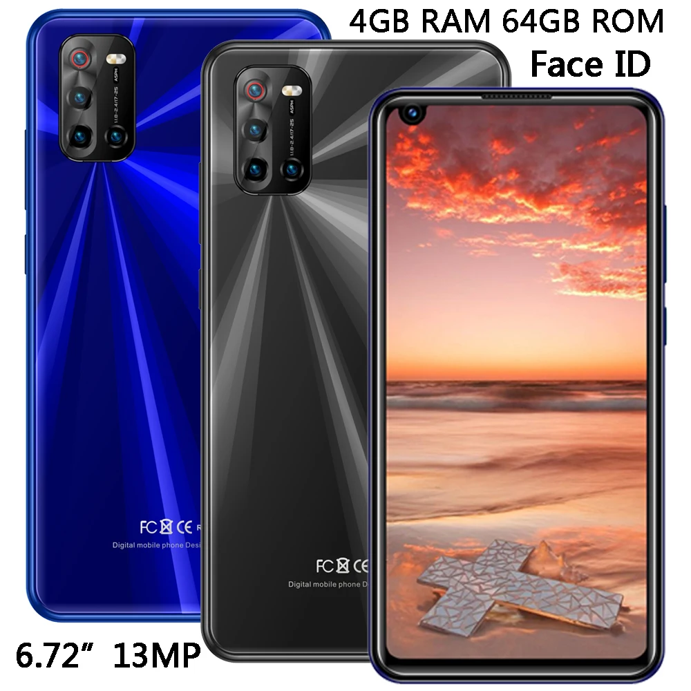 Note8 4g ram + 64g rom 13mp frente/câmera traseira face id android smartphones globais quad core 6.72