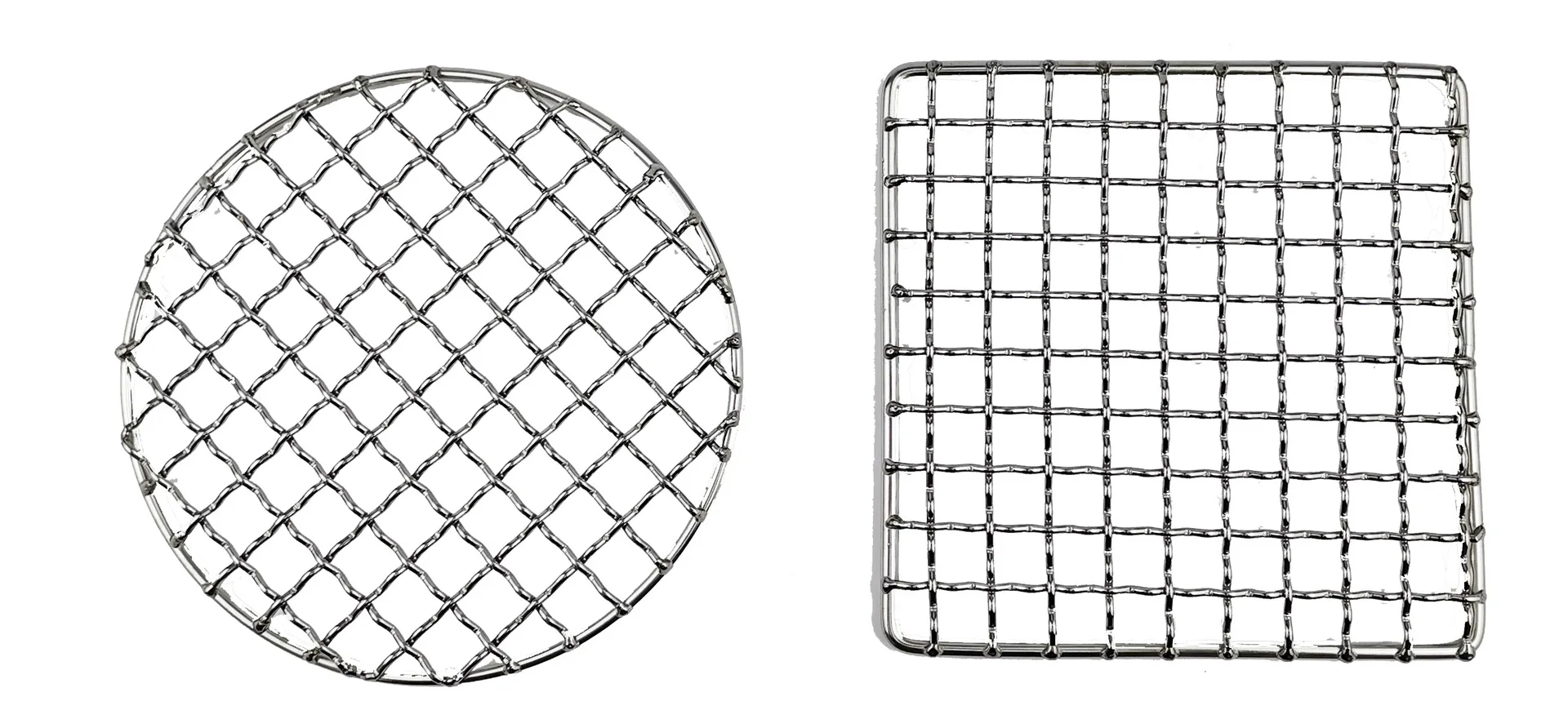 

2Pcs Outdoor Camping Hiking Pot Rack Stainless Steel Barbecue Mesh Grill Net Grate Wire Net Outdoor Bbq accessorie BBQ Tool
