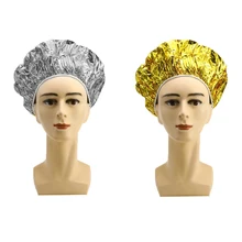Disposable Aluminum Hair Insulation Cap Flexible Shower Cap Portable Hair Salon One-off Elastic Cover Hair Colors Accessories
