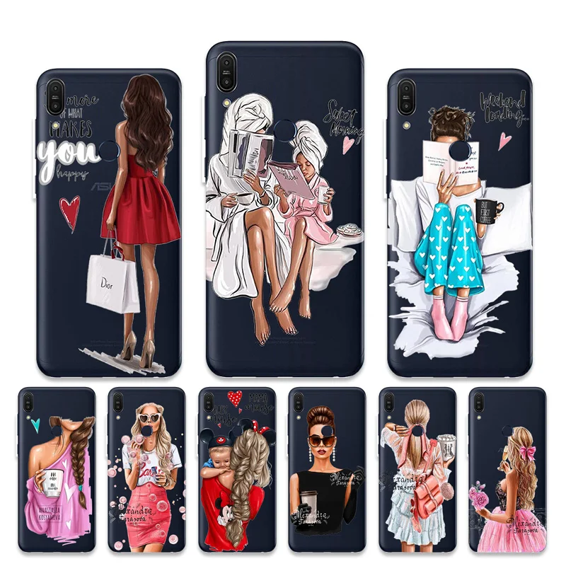 

Baby Girl Mom Case For ASUS Zenfone Max Pro M1 M2 Plus Cases ZB631KL ZB601KL ZB570TL ZB633KL ZB555KL ZB634KL Tranparent Cover