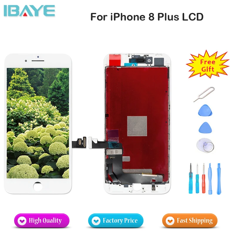 

Grade AAA +++ Screen For iPhone 8 8 Plus LCD Display Digitizer Assembly Replacement With 3D Touch Guarantee Lens pantalla