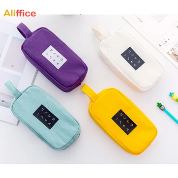 

Pencil Case Big Capacity Storage Oxford Cloth Pen Bag Makeup Pouch Durable Students Stationery with Double Zipper