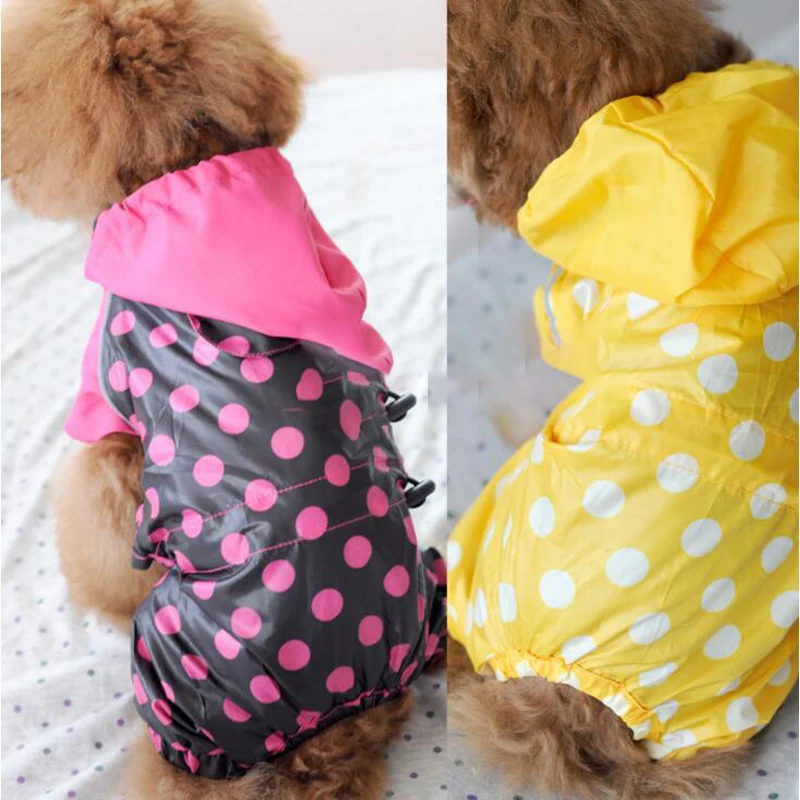 Dot Dogs водонепроницаемый плащ для щенков дождевые пальто собак дождевая Одежда