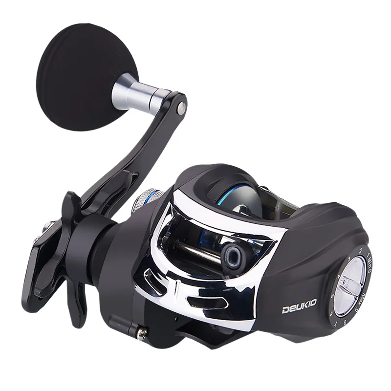 

Right Left Hand Bait Casting Reel Boat Raft Fishing Wheel 7.2:1 4+1BB Dual Brake Trolling Baitcasting Fishing Reel EVA Handle