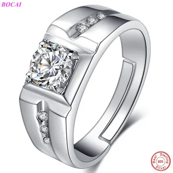 

BOCAI S925 Sterling Silver Ring men's retro domineering men's ring 2020 new fashion temperament 925 silver ring for men