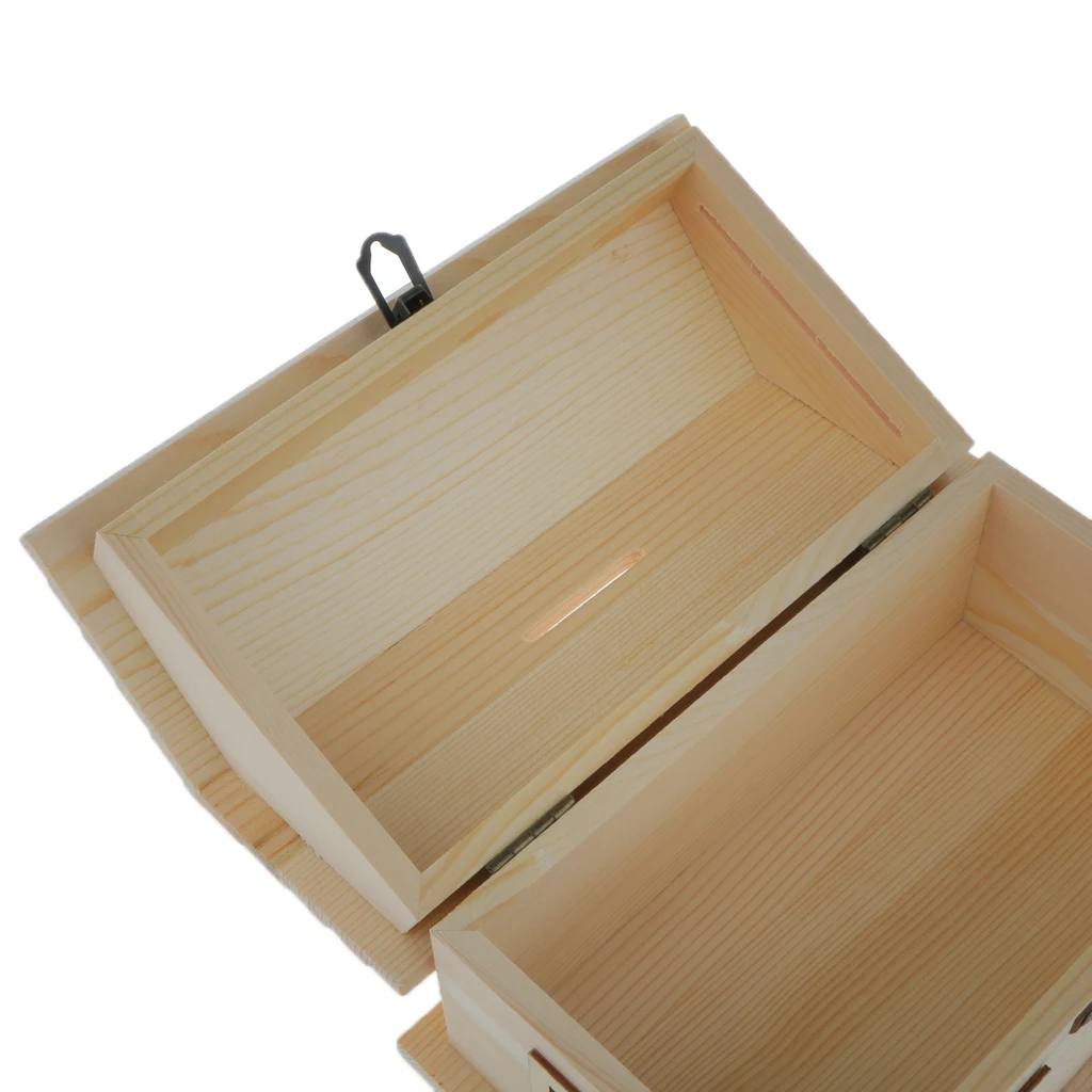 Plain Wooden Jewelry Storage Box House Shape Case Dollhouse Home Decor Gift House Shape Piggy Bank DIY Kids Crafts