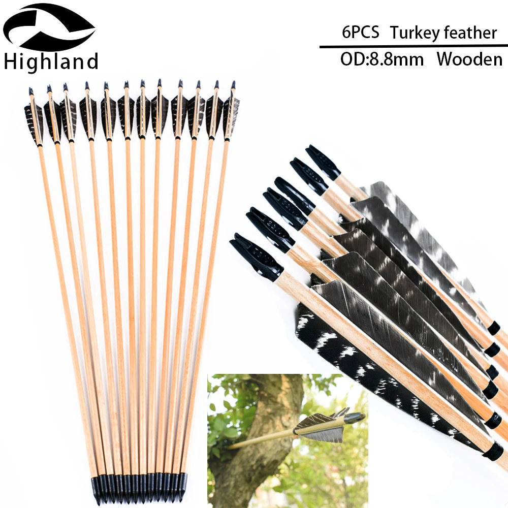 Высококачественные 5-дюймовые стрелы из натурального индейки с перьями 6 шт.