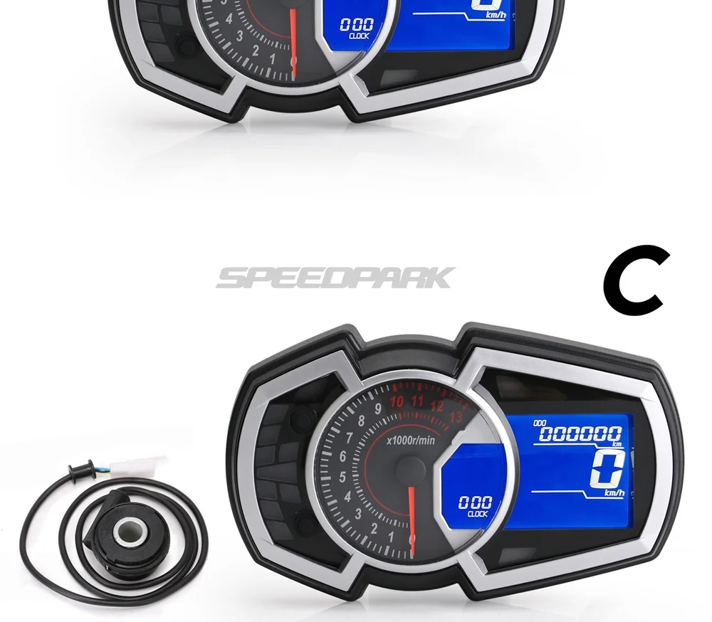 DIY Universal1, 2,4 цилиндрический lcd мотоциклетный гоночный уличный велосипедный спидометр, одометр об/мин датчик скорости топлива 13000 об/мин