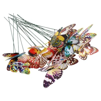 

24Pcs Glowing Plastic Butterflies Simulation Luminous Fluorescent Butterfly Decor Garden Decor Flower Arrangement for Art Craft