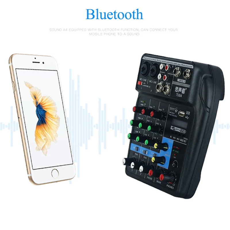 Микшерная консоль Bluetooth USB Запись Воспроизведение компьютера 48В Мощность