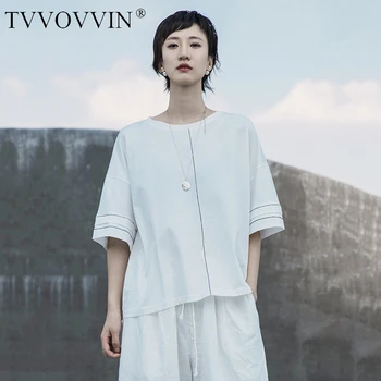 

Loose Women Black Asymmetrical Split Big Size T-shirt Round Neck Half Sleeve Fashion Tide Spring Summer 2020 YQ8R