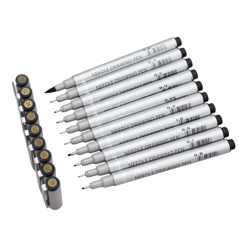 10 шт. водонепроницаемый ручной Дизайн Эскиз игла ручка ручной dawing liner fineliner мультфильм ручка подписи