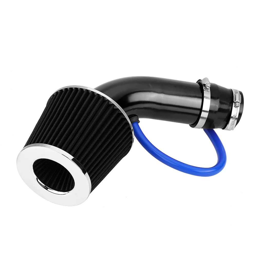 76mm 3 Inch Universal Car Cold Air Intake Filter Aluminum Induction Hose Pipe Kit Carbon Fiber with necessary mounting hardware |