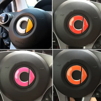 

Car Steering Wheel Badge Emblem Sticker for Smart 453 fortwo forfour 2009-2019 Car Styling 3D Stickers