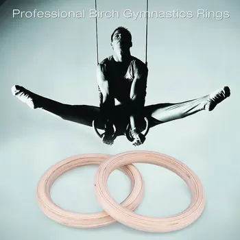 

Wooden Gymnastic Rings,Olympic Gym Rings with Heavy Duty Adjustable Straps for Gym,Cross Training,Strength Training,Pull Ups