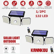 

Solar Lights Outdoor KANNKOU 1/2PC 74/132/231LED 3 MODE PIR Motion Sensor IP65 Waterproof Solar Light