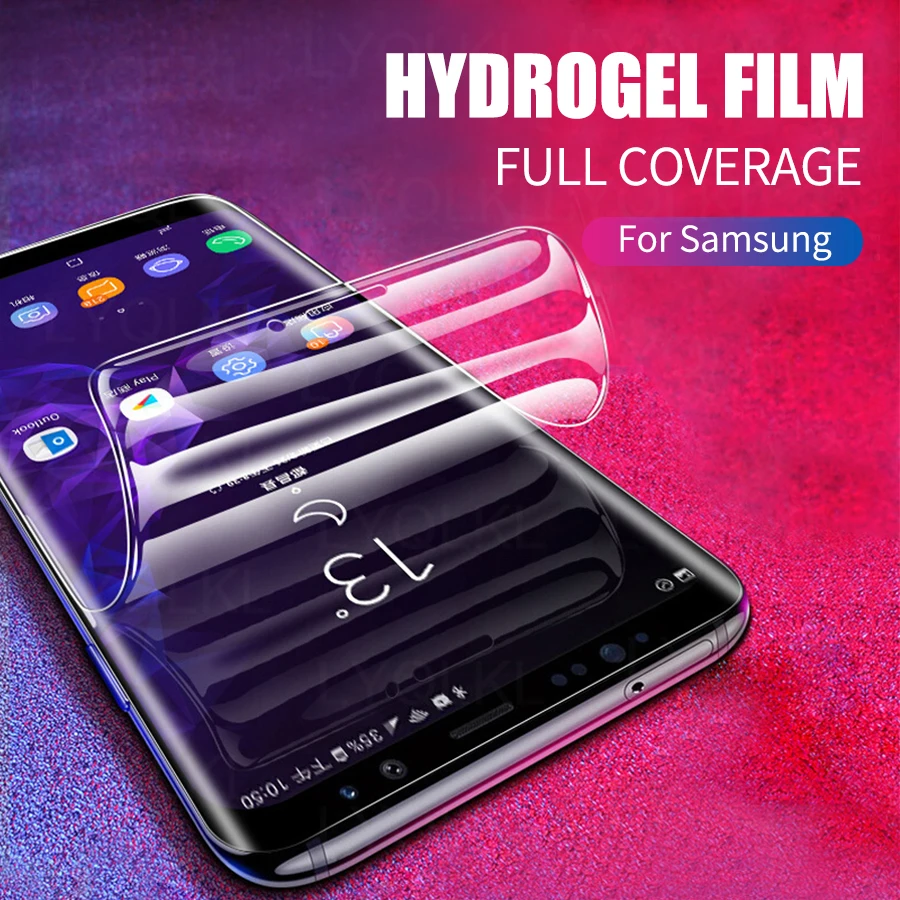 Película adhesiva de hidrogel de silicona TPU, Protector de pantalla para Samsung Galaxy S21, S10, S9, S8, S20, Note 8, 10, 20 Plus, Ultra A12, A72, A51, A71