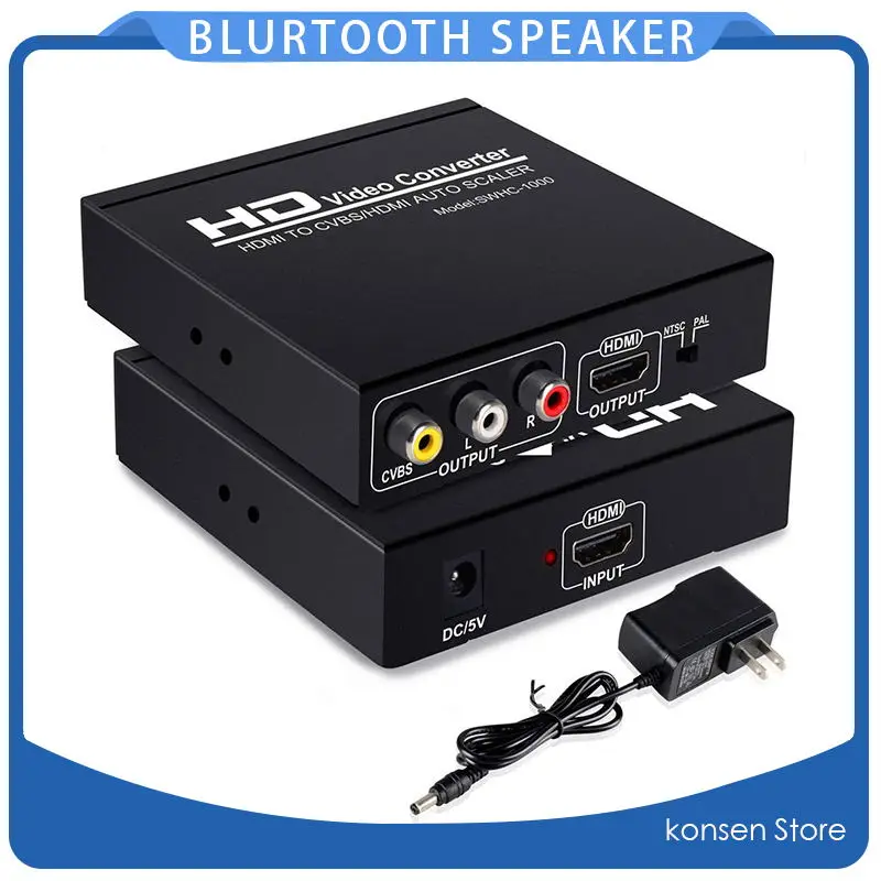 HDMI to RCA HDMI Converter 3RCA CVBS AV Composite Video Audio Adapter With 3 5mm Headphone Support 1080P PAL NTSC