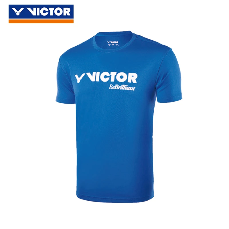 Рубашки для бадминтона VICTOR воздухопроницаемая футболка с v-образным вырезом быстросохнущая для мужчин, тренировочная одежда, спортивная одежда 80028 - Цвет: 80028 F