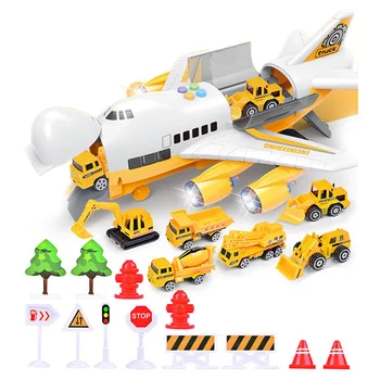 

Music Story Simulation Track Inertia Children's Toy Aircraft Storage Passenger Plane Police Fire Rescue Baby Boy Toy Car,Yellow