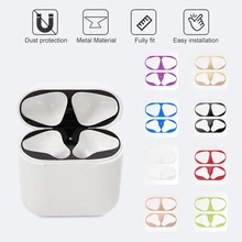 Metal Dust Guard Sticker for Airpods 1 2 Skin Protective Sticker for Apple AirPods 1 Earphone Charging Box Case Cover Shell Skin