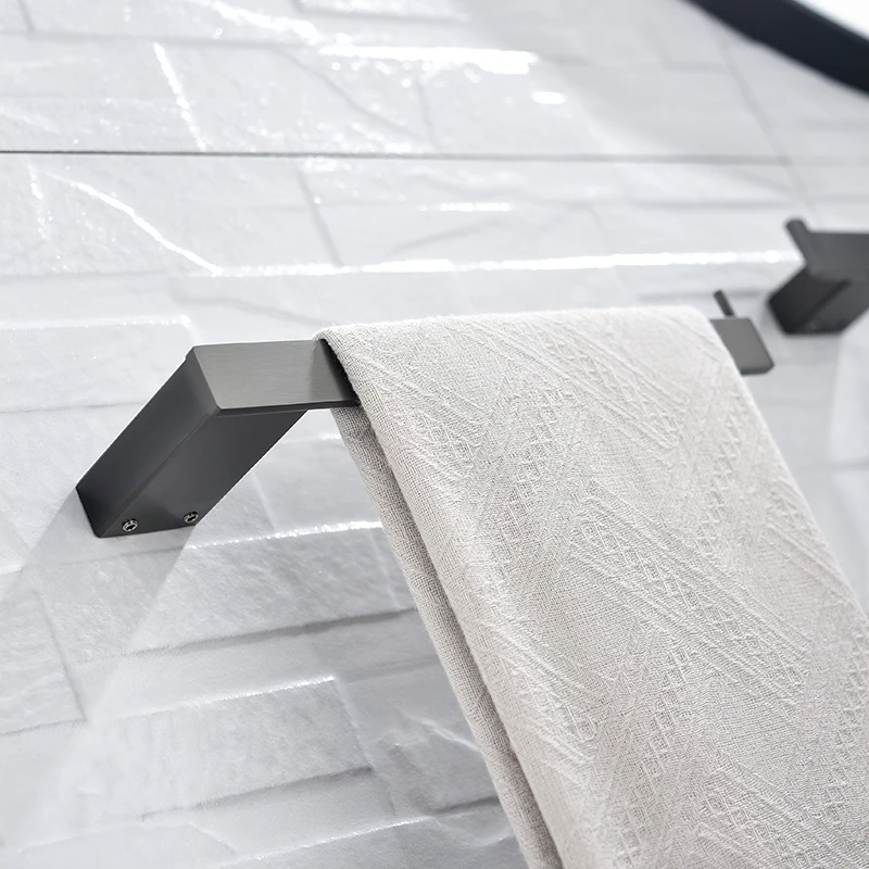New Arrived Gray Brushed Stainless Steel Towel Ring Towel Shelf Rack Kitchen Holder