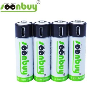 

Soonbuy 1.5V USB AA Battery 2550mwh 1500mah li-ion 100% capacity li-polymer lithium polymer USB rechargeable usb battery cable