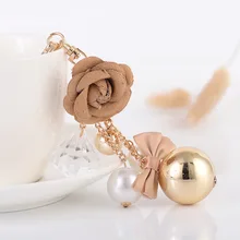 South Korea New Style Handmade Beads Pendant Bow Keychain Girl'S Creative Bag Ornament Pendant Manufacturers Direct Selling