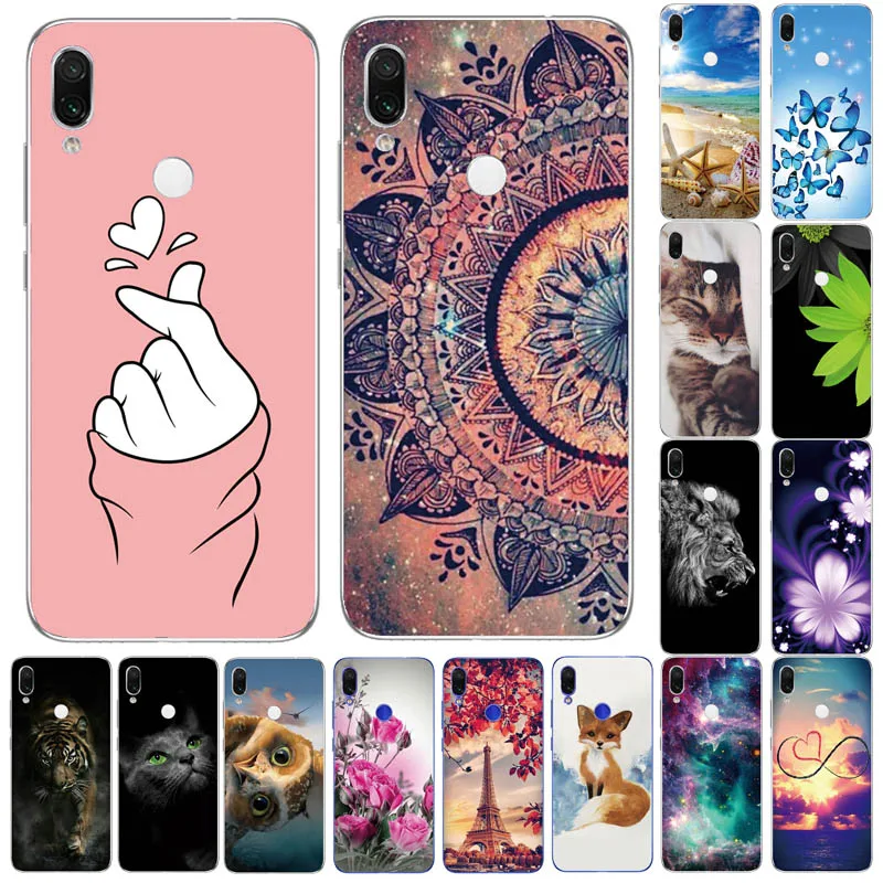 For Xiaomi Redmi Note 7 Case Flower Animal Cover Silicone Pro Note7 Bumper Phone Coque | Мобильные телефоны и аксессуары
