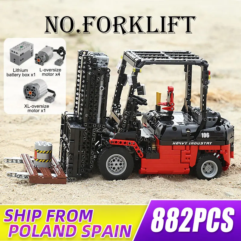 MOULD KING 13106 Forklift Mk II MOC 3681 electric Car Toys Assembled Building Blocks Bricks Puzzle for Boys Christmas Gifts | Игрушки и