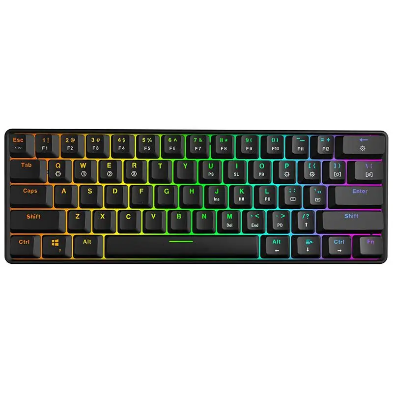 

Mechanical Keyboard, 61 Keys Optical Switch Multi-color RGB LED Backlit Wired Gaming Keyboard, IP67 Waterproof Wrist Rest, Ergon