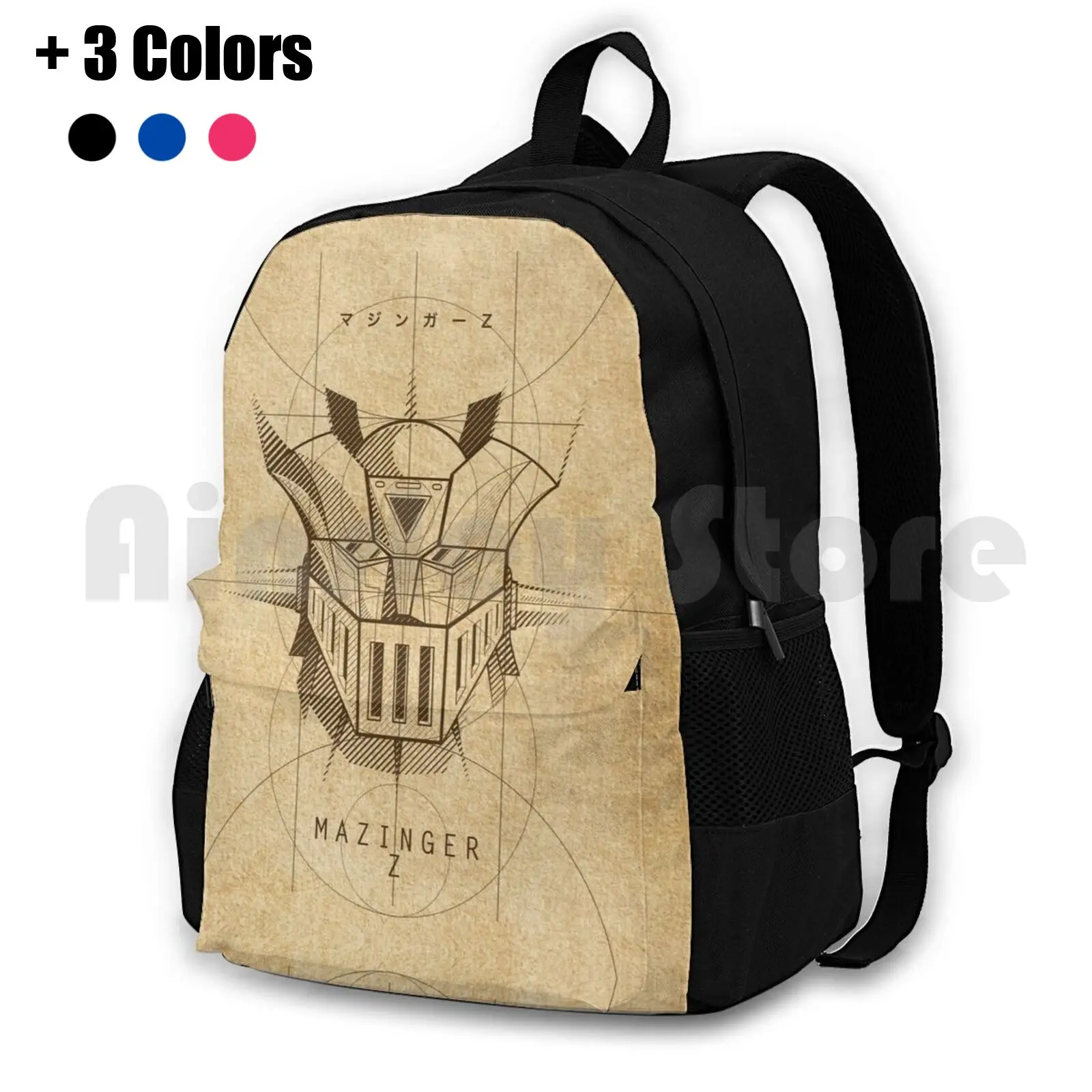 081 Project Z Zaino Da Trekking All'Aperto Impermeabile Campeggio Viaggio Z Mazinga Z Zeta Mazinga Manga Anime Robot Stripes Testa Bianca
