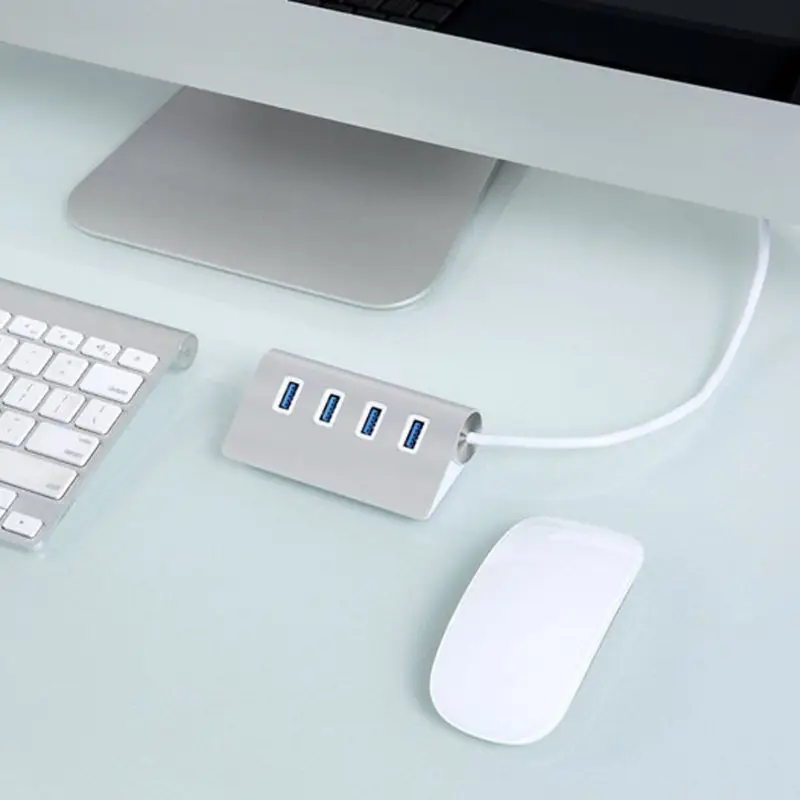 Универсальный алюминиевый 4 порта USB 3,0 концентратор Высокоскоростной адаптер кабель для ПК ноутбук