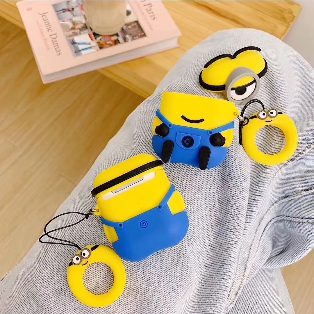 3D панда стаканы детские маленькие желтые мужские беспроводные Bluetooth гарнитура силиконовый чехол для Airpods Earphne защитные противоударные чехлы