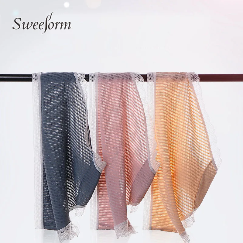 Sweeform, высокое качество, женские бесшовные трусики, одноцветные, ультра-тонкие трусики, нижнее белье, женские сексуальные трусики с оборками, нижнее белье