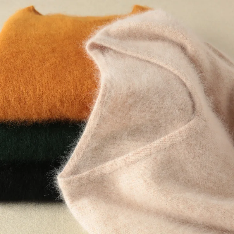 

Super Warm Fluffy Mink Cashmere Soft Fur O-neck Sweaters and Pullovers for Women Autumn Winter Jumper Female Brand Jumper