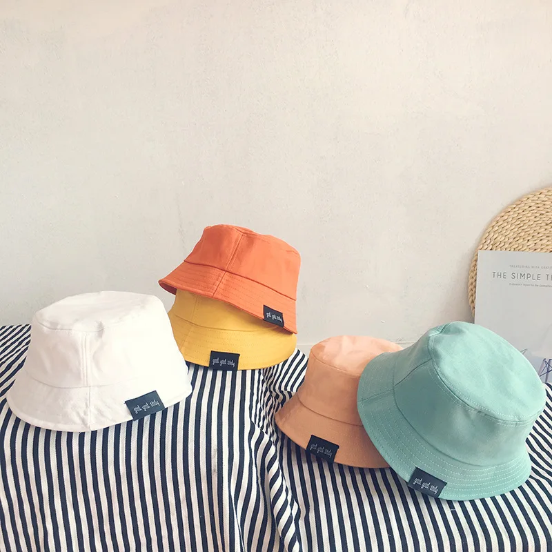 Fisherman Hat Sun-Hats Spring Beach-Caps Girls Boys Cotton Summer Kids Autumn Solid