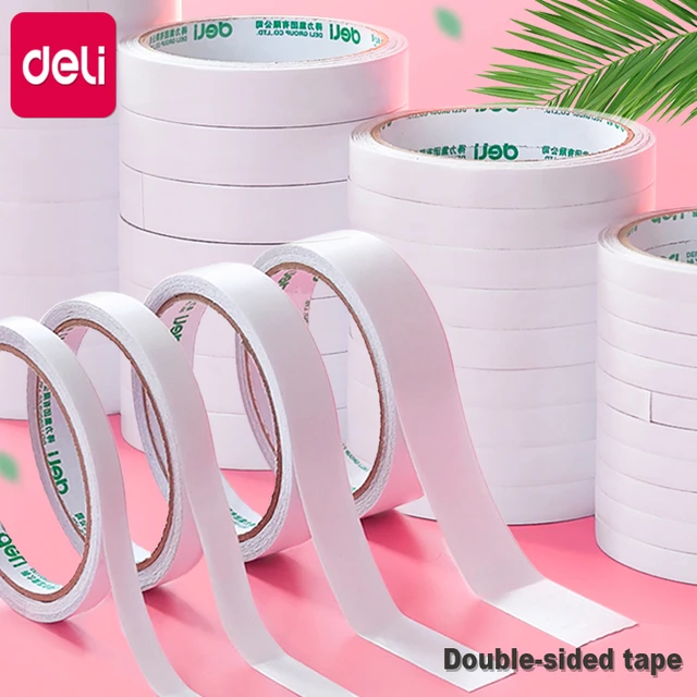 Deli 12pcs Cute Double-sided Tape for Scrapbooking Supplies Student  Stationery DIY Tear-free Tape School Office Accessories