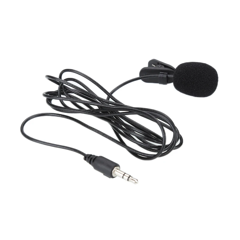 Latest Portable 1.5m Clip-on Microphone Condenser Lavalier Tie Clip Microphone For Audio Studio Wired Mic For Phone PC Laptop