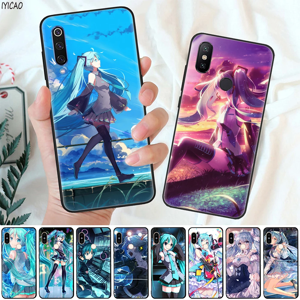 IYICAO Anime Hatsune Miku Soft Case for Xiaomi Mi 10 A3 A2 Lite A1 CC9 CC9E 9T 9 8 6 SE Pro F1 Max 3 5X 6X MiA1 MiA2 |