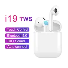 Bluetooth 5,0 гарнитура TWS бинауральные наушники-вкладыши Спортивная гарнитура сенсорное управление гарнитура с функцией Pop-up i19