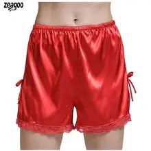 Женские повседневные однотонные шелковые атласные шорты, пижамы стандарт весна/лето средняя талия Свободные пижамные штаны