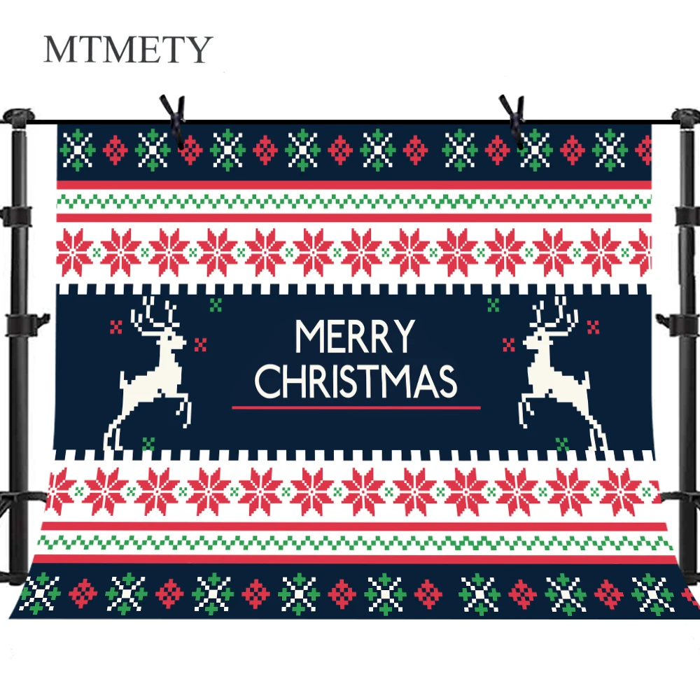 

MTMETY Photography Background Christmas DecroationTree Elk Snowflake Photography Backdrops Photographic Backgrounds Studio
