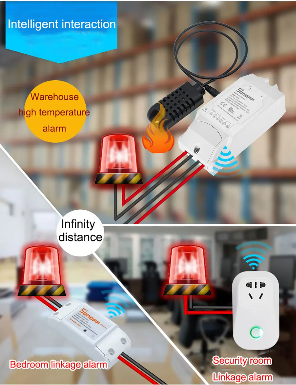 Sonoff TH10 Смартфон Датчик температуры и влажности для умного дома wifi термостат WiFi умный переключатель пульт дистанционного управления