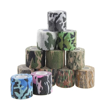 4.8m Camouflage Benda Elastica Caccia Travestimento Elastoplast Wrap Tape Auto Adesivo Protezione Sportiva Caviglia Ginocchio Dito Braccio Benda