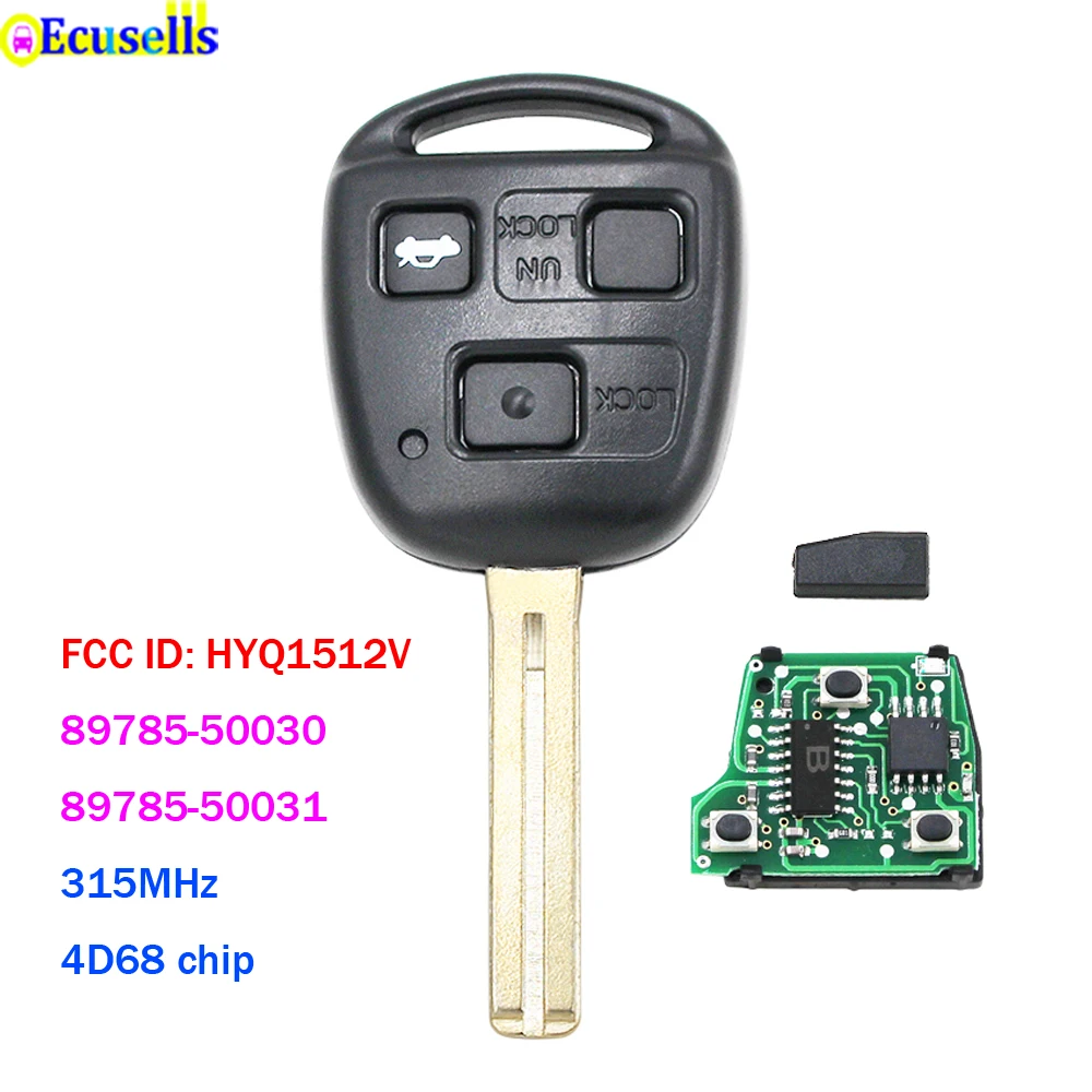 3 кнопки дистанционного ключа 4D68 чип для Lexus ES300 GS300 GS400 IS300 LS400 FCC аддитивного