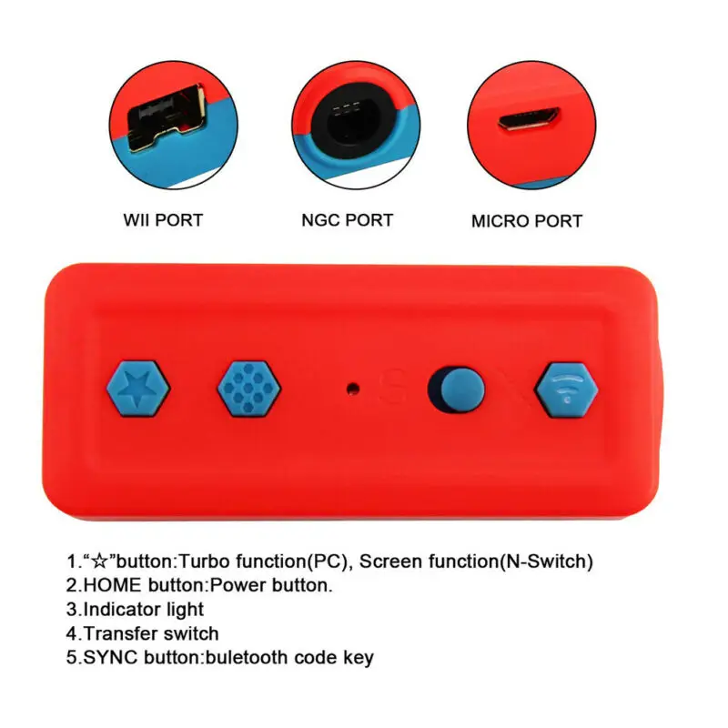 Игровой контроллер преобразователь Bluetooth адаптер Nintend выходной переключатель куб NGC/Wii U/NES